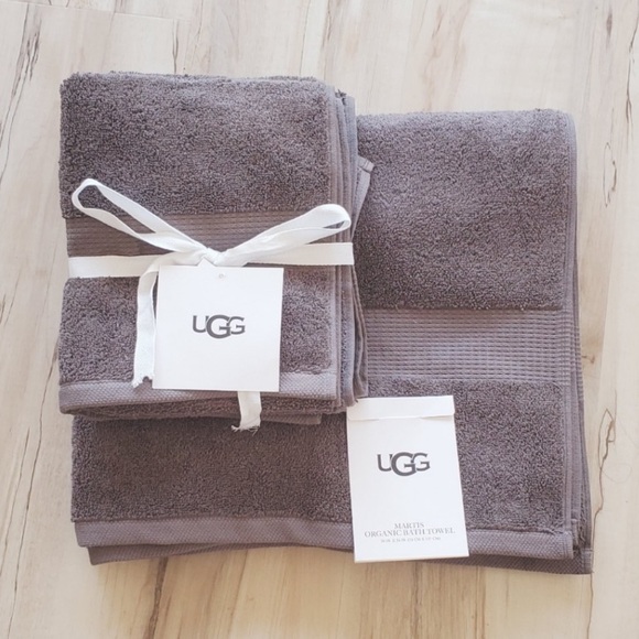 UGG Bath Ugg Martis Organic Towels Set 4pc Bath Hand Towel Set Grey